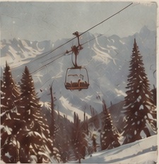Imagined alpine ski photograph